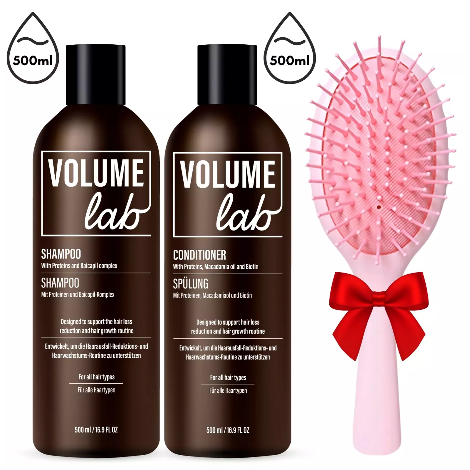 VASAROS IŠPARDAVIMAS! Volume Lab MAX rinkinys: Šampūnas (500 ml) ir Kondicionierius (500 ml) + DOVANA (Plaukų šepetys) VASAROS IŠPARDAVIMAS! Volume Lab MAX rinkinys: Šampūnas (500 ml) ir Kondicionierius (500 ml) + DOVANA (Plaukų šepetys)